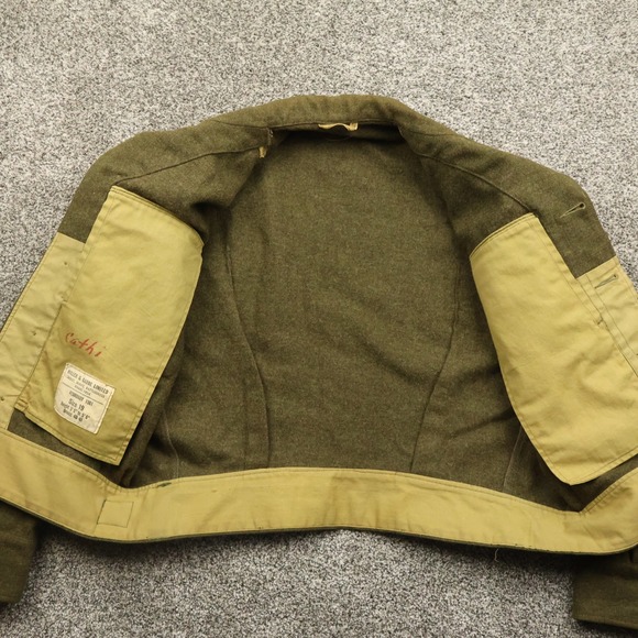 Vintage British Army Jacket Mens 19 1961‎ Khaki Wool Battle Dress Military biker - Picture 6 of 13